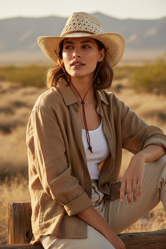 Gibson Conical Straw Cowboy Hat with UV Protection