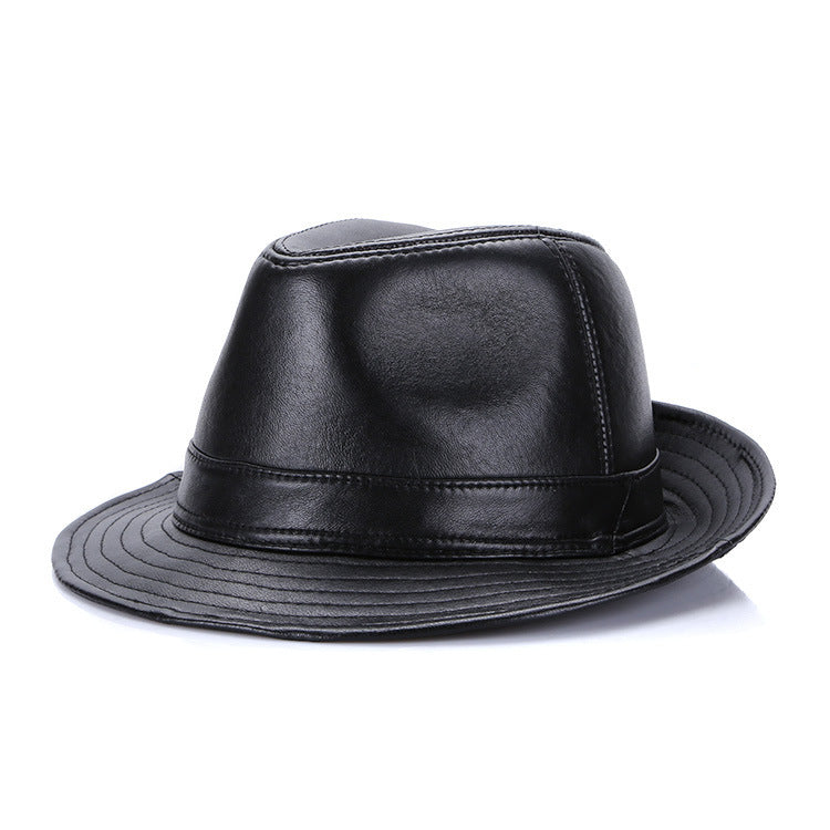 TheCapSpot - Casual Authentic Leather Sheepskin Top Hat