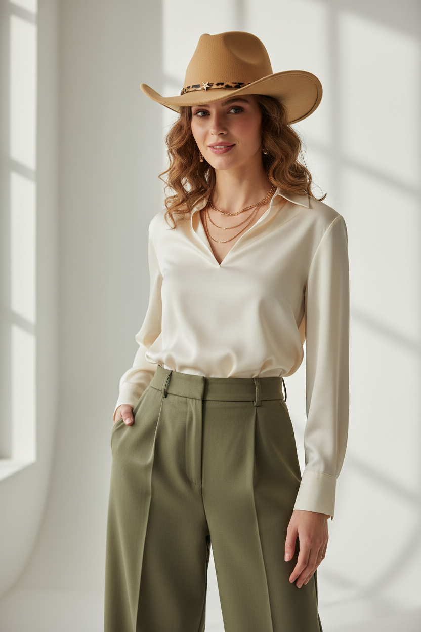 Carrington Wool Felt Pointed Cowboy Hat