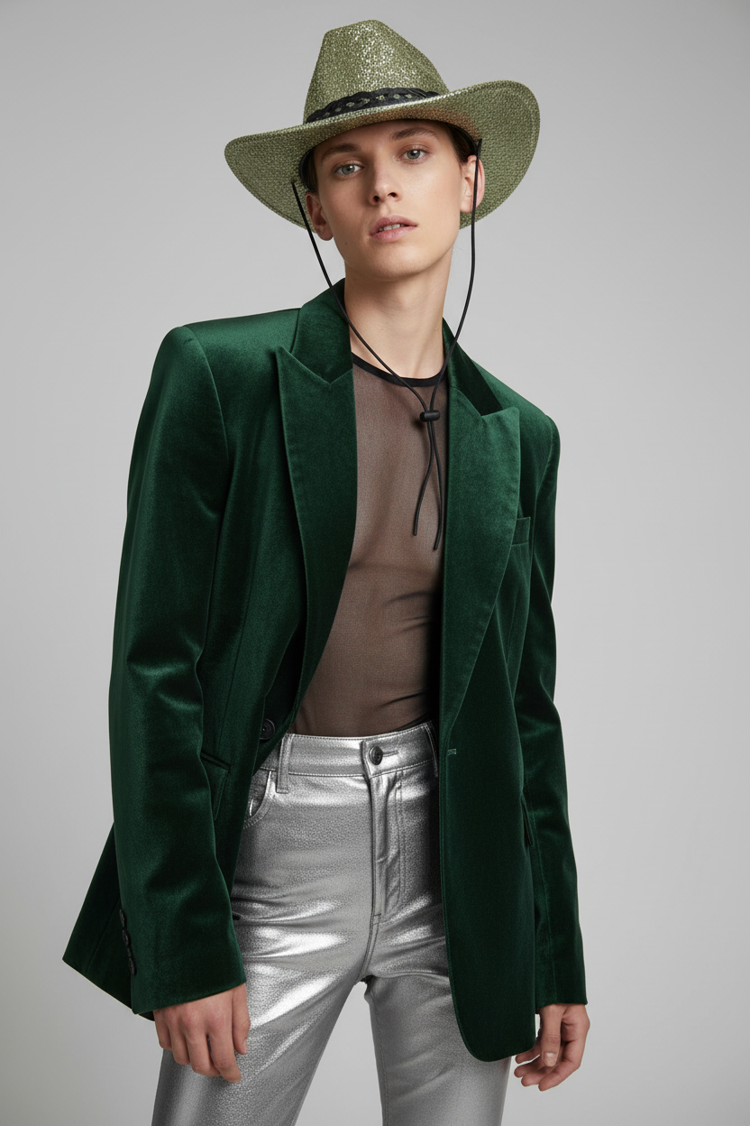 Lancaster Polyester Cowboy Hat with Satin Crown, Unisex