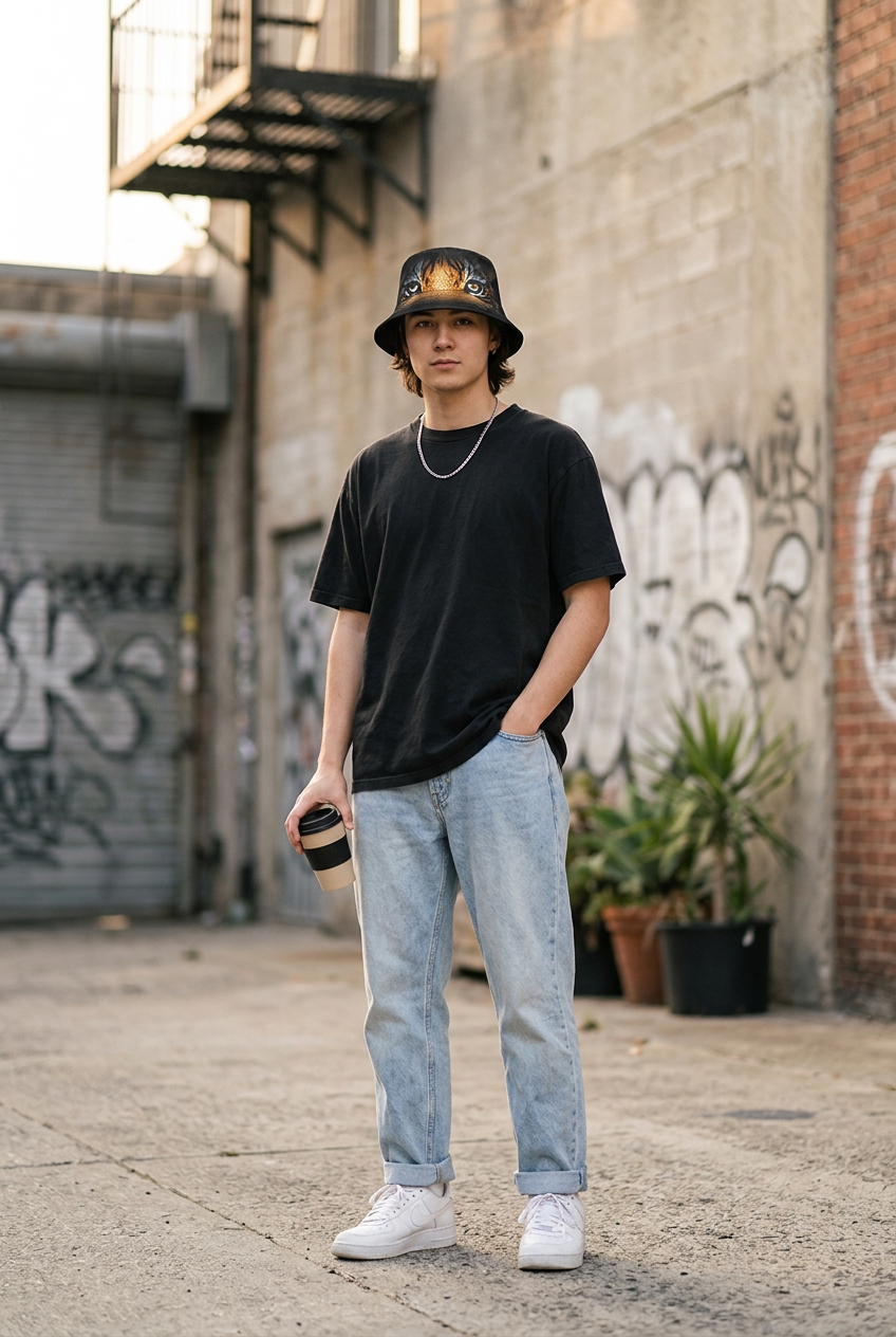 Tiger Print Polyester Bucket Hat