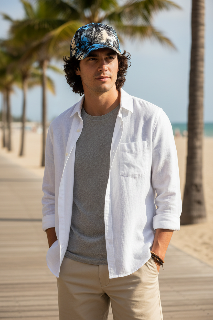Fayetteville Floral Short-Brim Baseball Cap, Adjustable