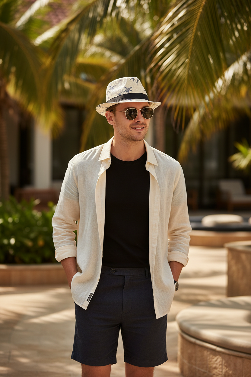 Beverly Straw Fedora Hat, Flat Top – 58 cm