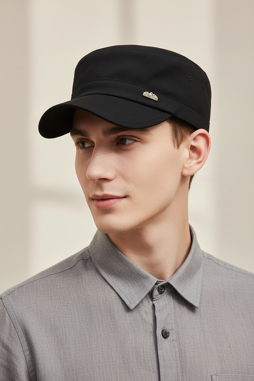 Wheeler Flat Top Cotton Sun Hat – Adjustable, Unisex