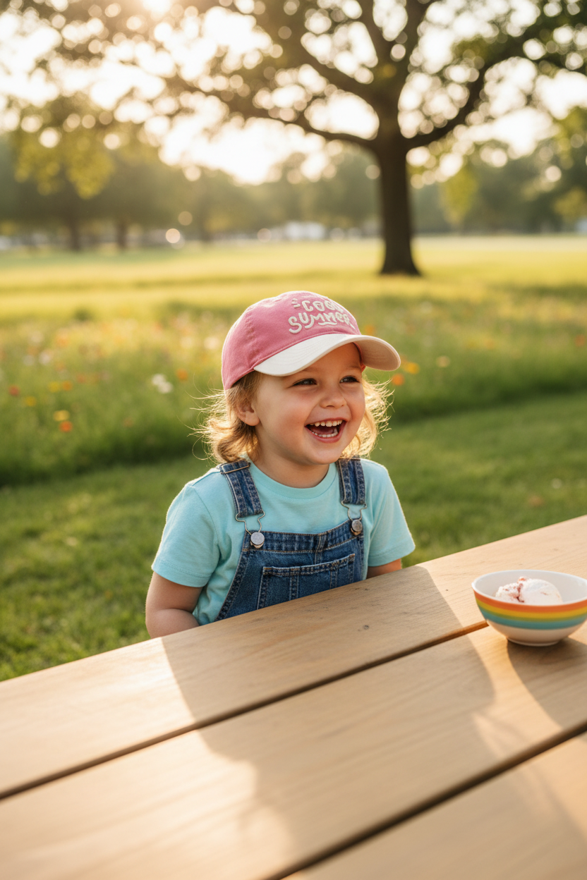 Kids Viscose Travel Peaked Cap – Adjustable, Sun-Safe