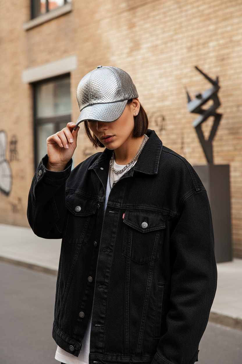 Townsend Crocodile Leather Baseball Cap
