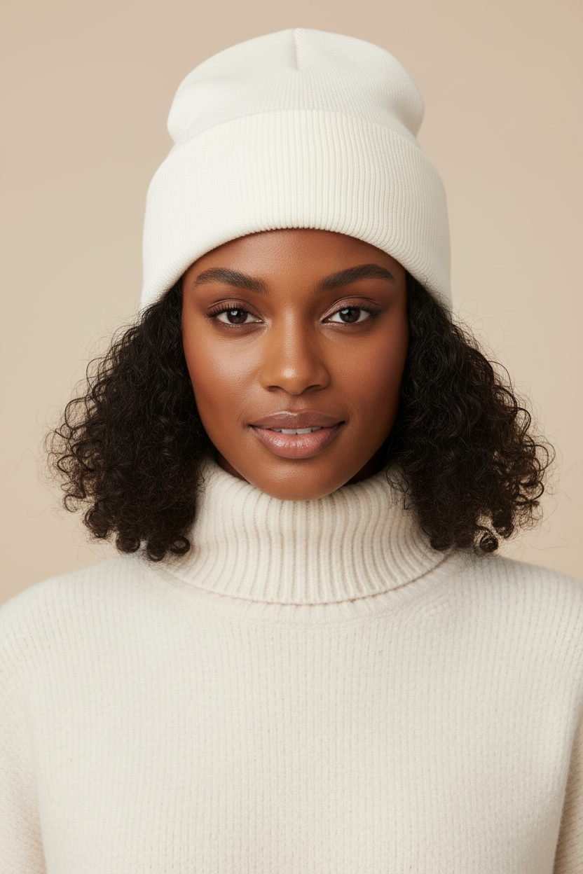 Amerie Solid Color Double-Sided Beanie Hat