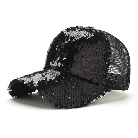 Flip Sequin Mesh Cap – Short Brim, Unisex