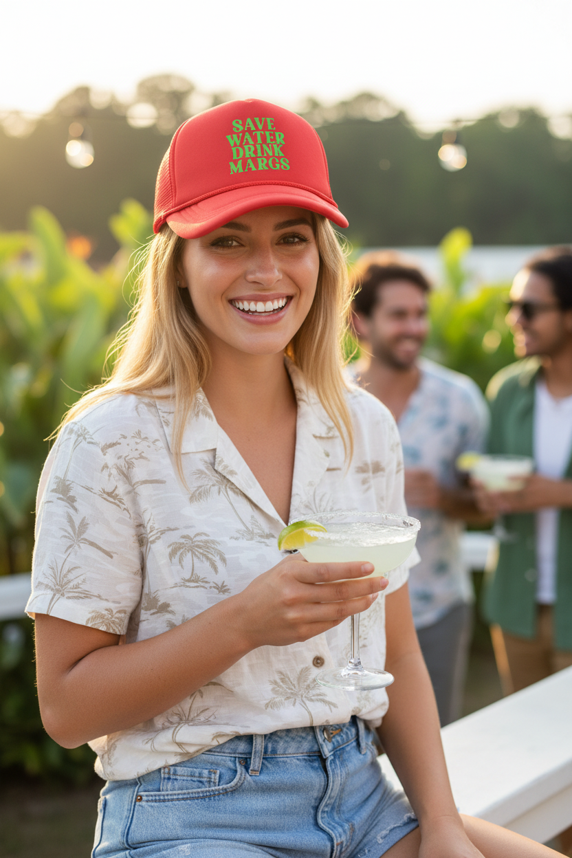 Save Water Drink Margs Polyester Baseball Cap