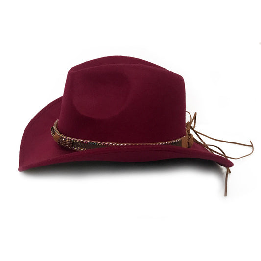 TheCapSpot - Fashion Metal Leaf Belt Cowboy Hat