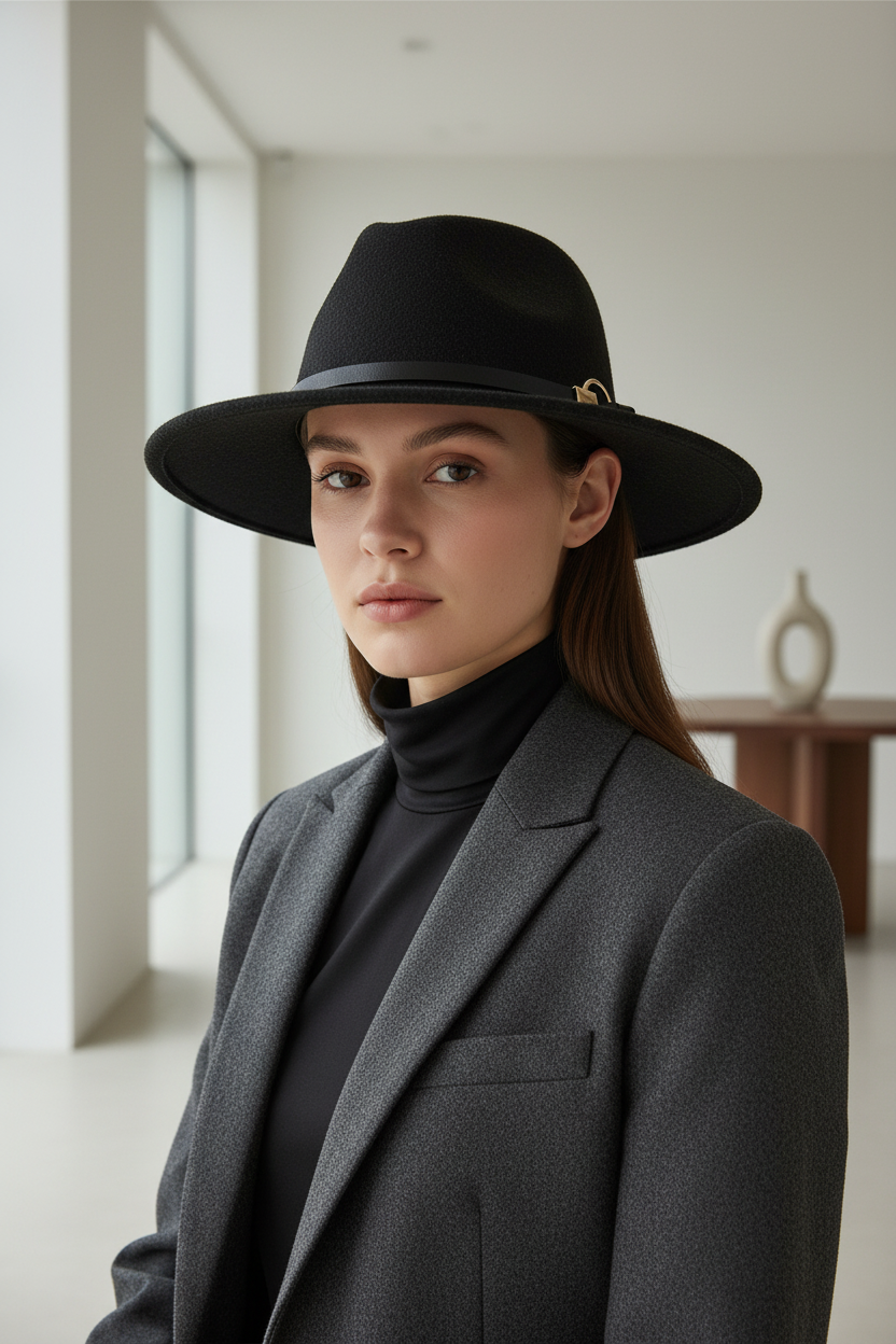 Lewisville Wool Blend Fedora with Band