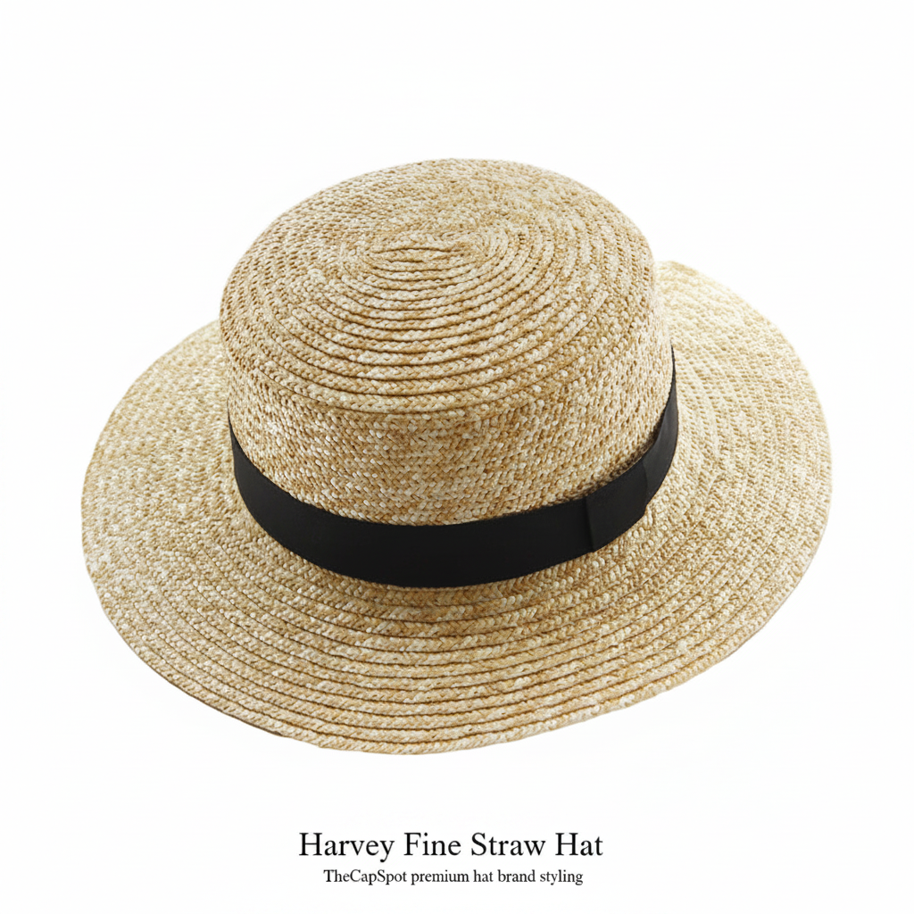 Harvey Wide Brim Fine Straw Sun Hat