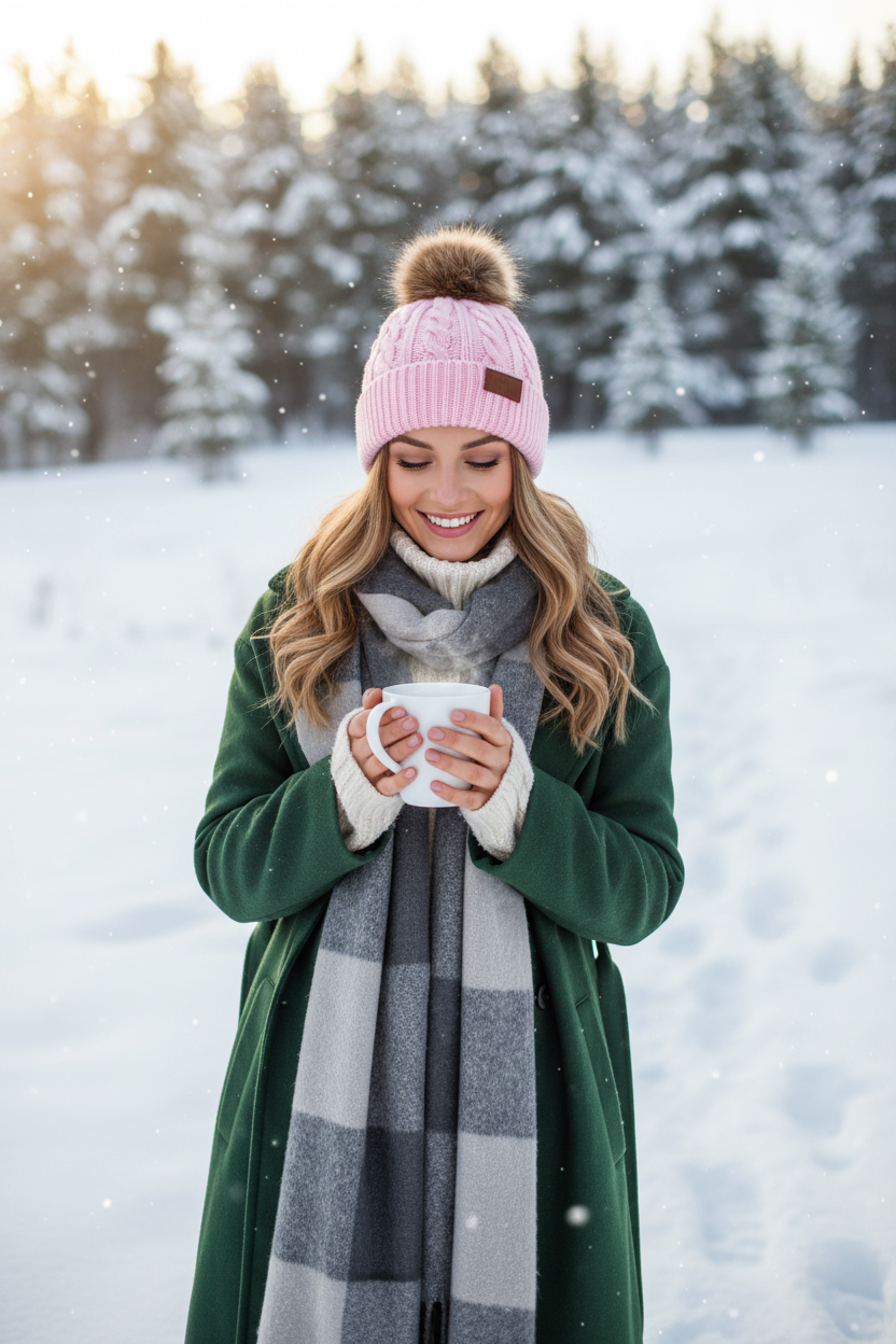 O'Neal Women's Wool Knit Beanie with Fur Pom and Letters