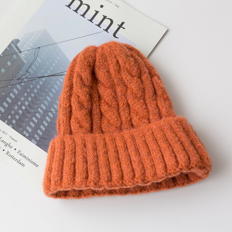 Twisted Woolen Cap  Ear Protection To Keep Warm