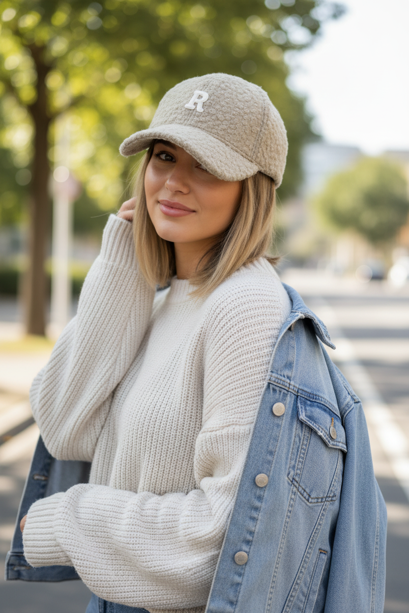 R Winter Cotton Polyester R Baseball Cap