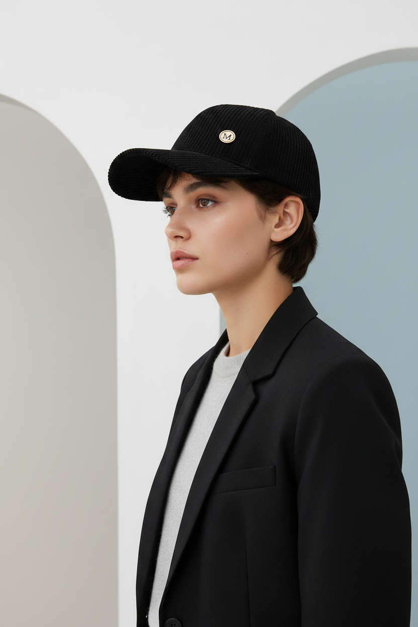 Holloway Corduroy Baseball Hat – UV Protection, Retro Letter M