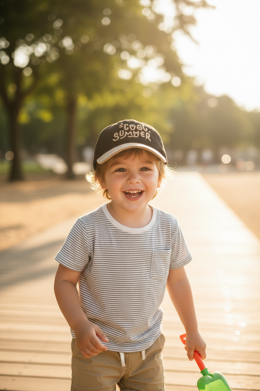 Kids Viscose Travel Peaked Cap – Adjustable, Sun-Safe