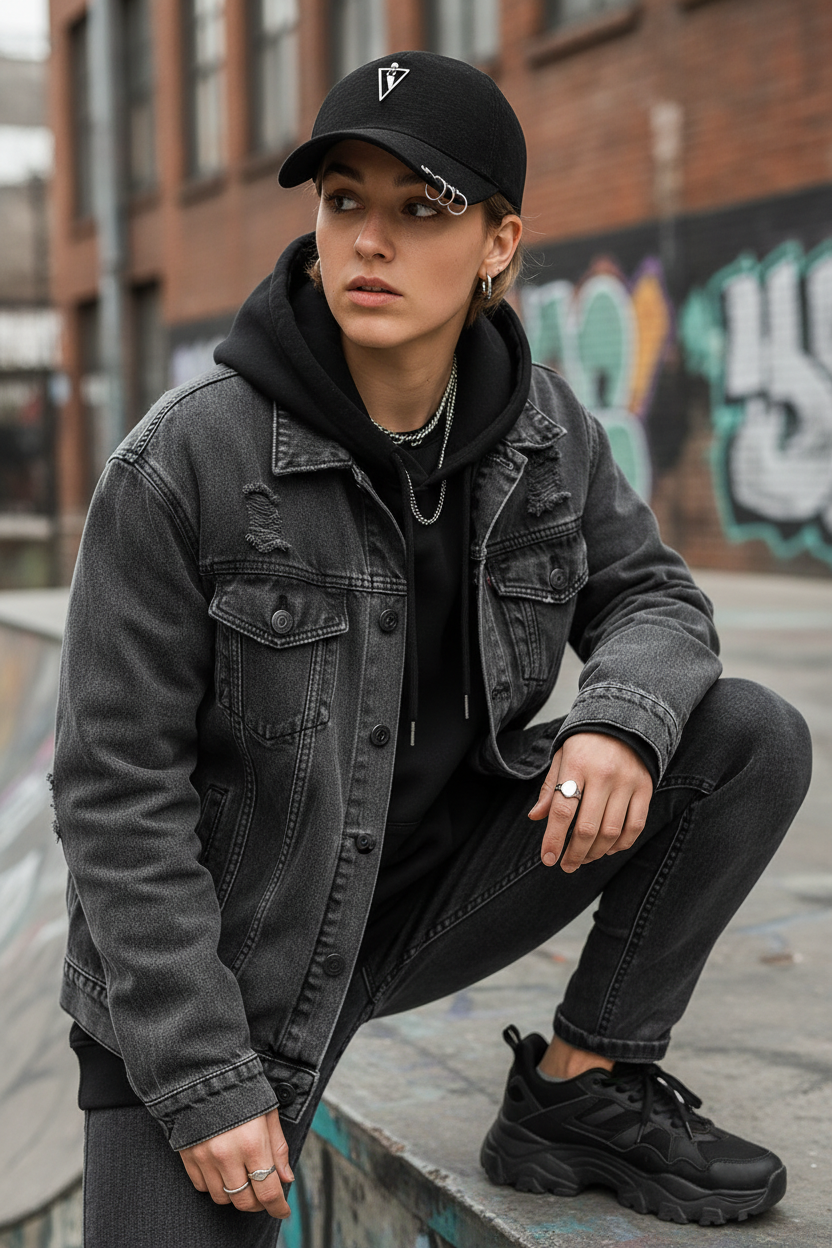Royval Unisex Cotton Baseball Cap with Rivet Detail