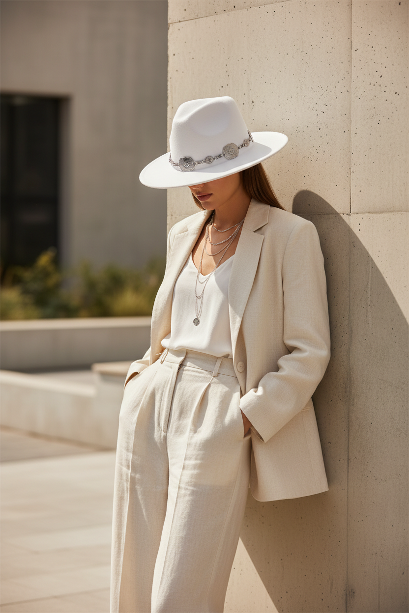 Titusville Wool Fedora Hat with Chain Band