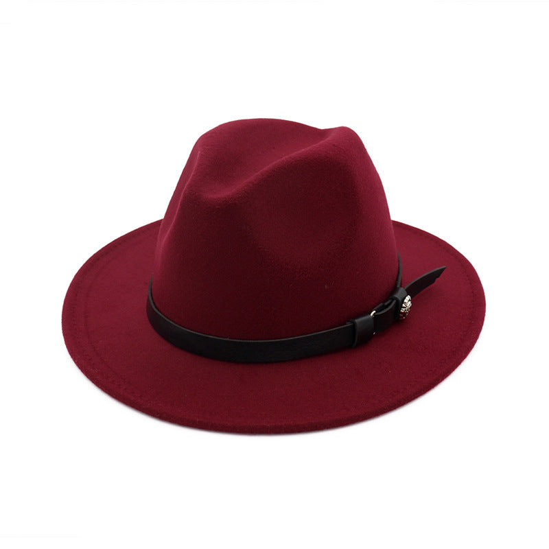 Jazz Flat Brim Felt Straight Brim Hat