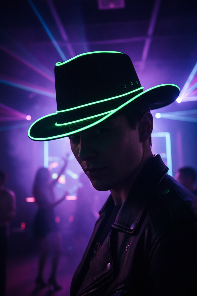 Lamont Luminous Polyester Top Hat with Glow Modes