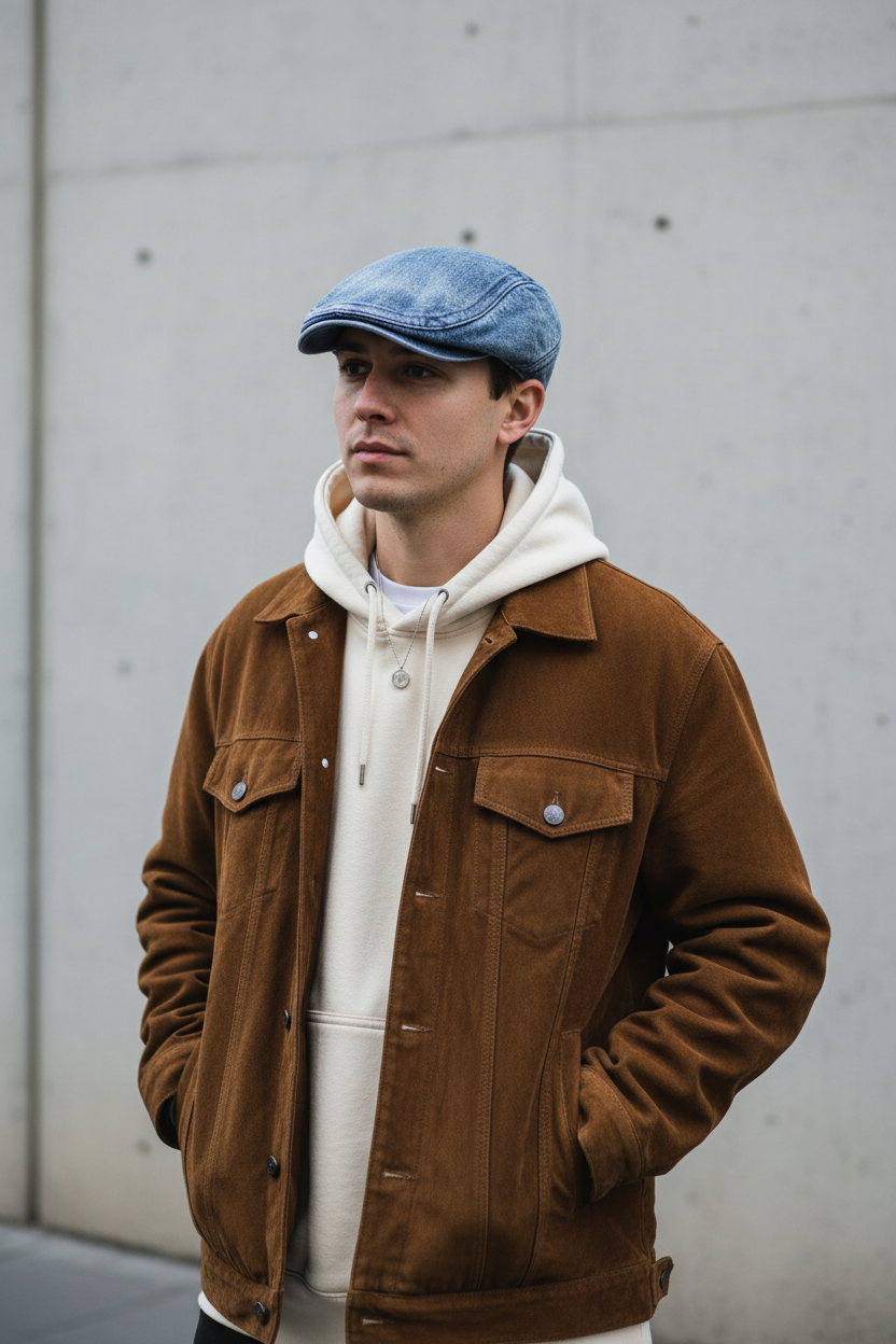 Hemingway Cotton Denim Flat Top Hat