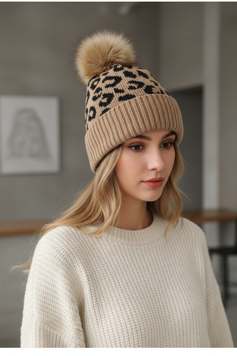 Bartlesville Knitted Wool Hat with Plush Lining, Adjustable Fit