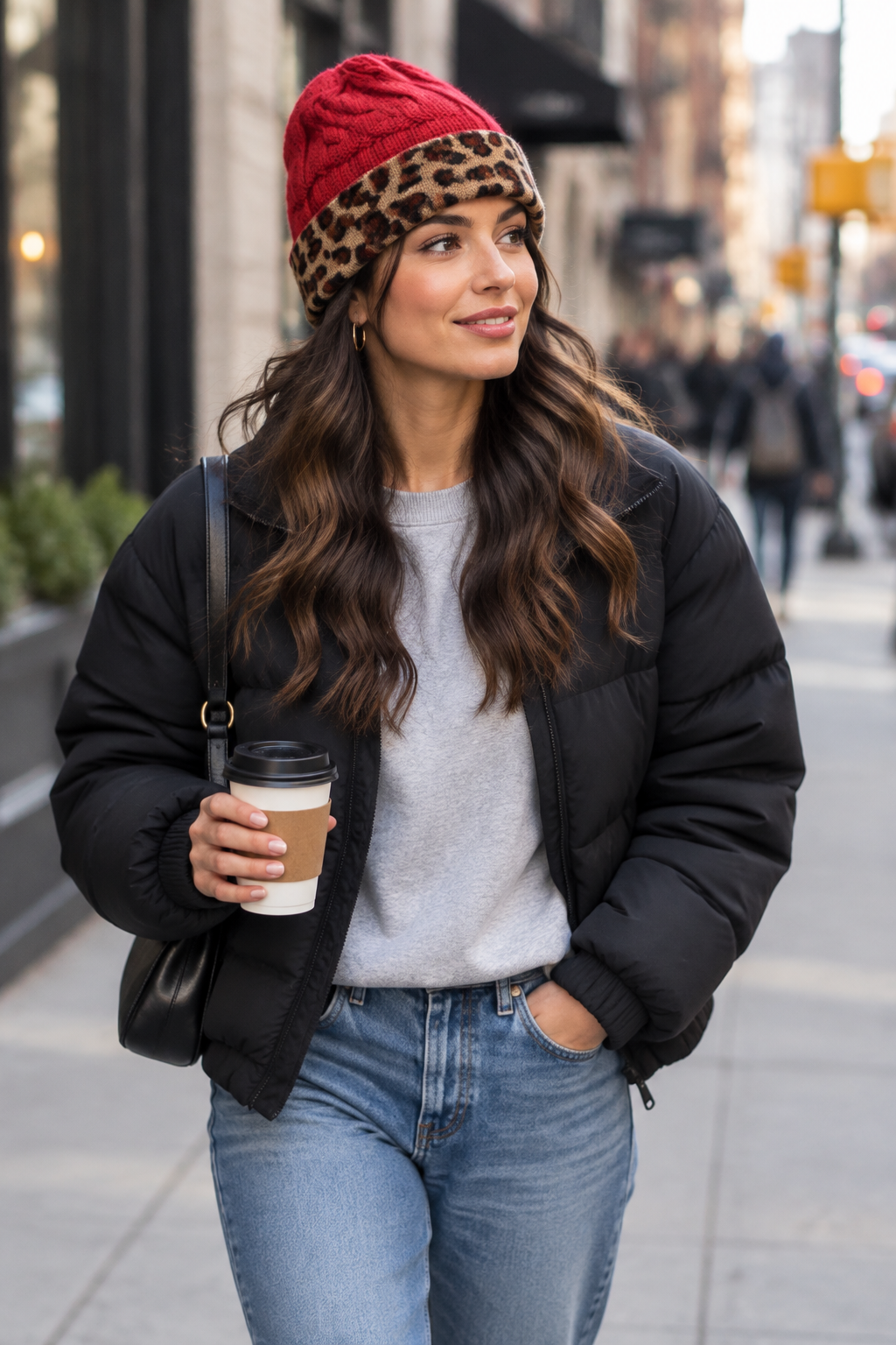 Trieber Leopard Print Cuffed Knit Beanie – Acrylic, One Size, 9 Colors