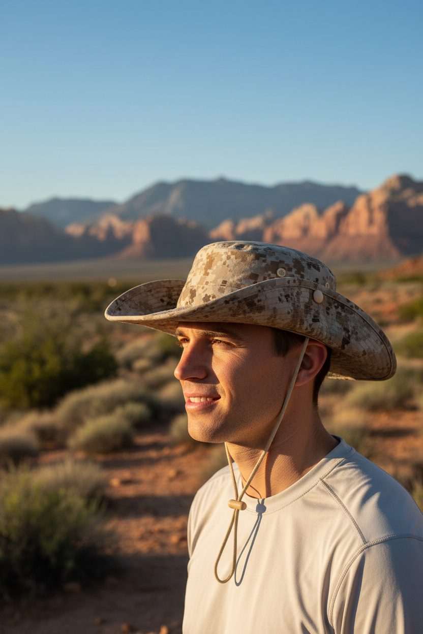 Drexler Camouflage Bucket Hat with Adjustable Fit & UV Protection