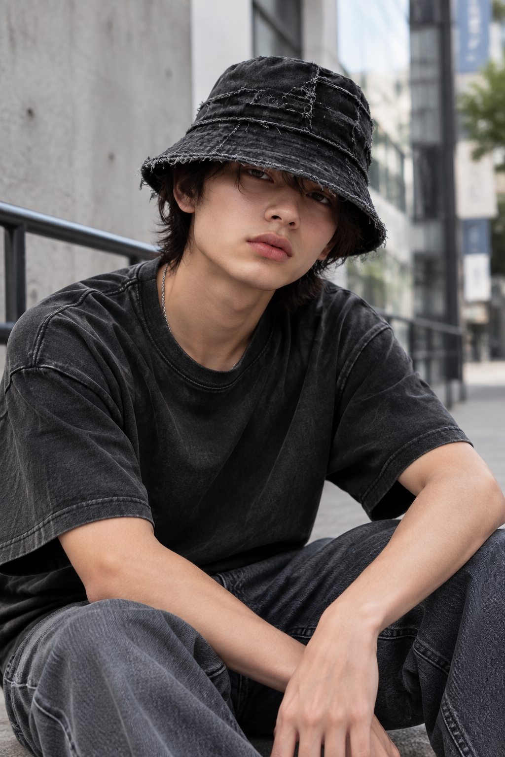 Memphis Distressed Cotton Bucket Hat with UV Protection