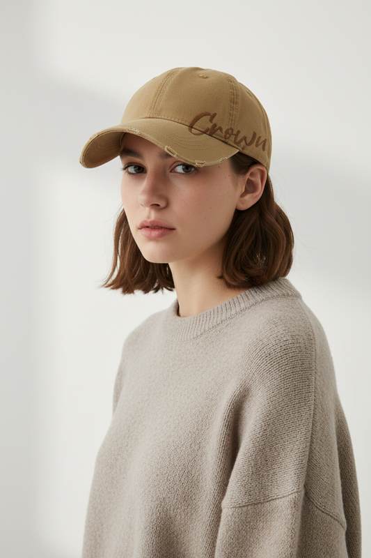 Crown Cotton Baseball Cap – Structured Crown, 7 Colors