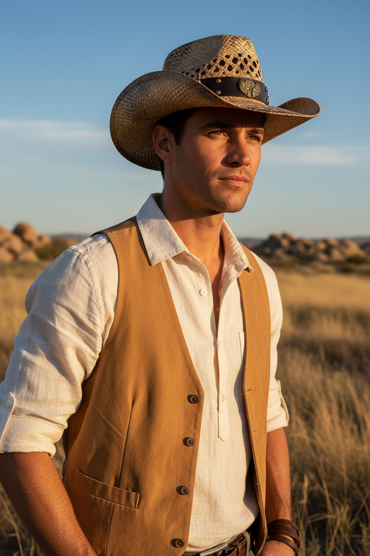 Drexler Western Cowboy Hat – Adjustable Lafite Grass