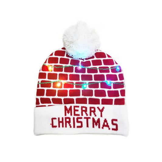 Christmas Knitted Hat With Flanging Ball