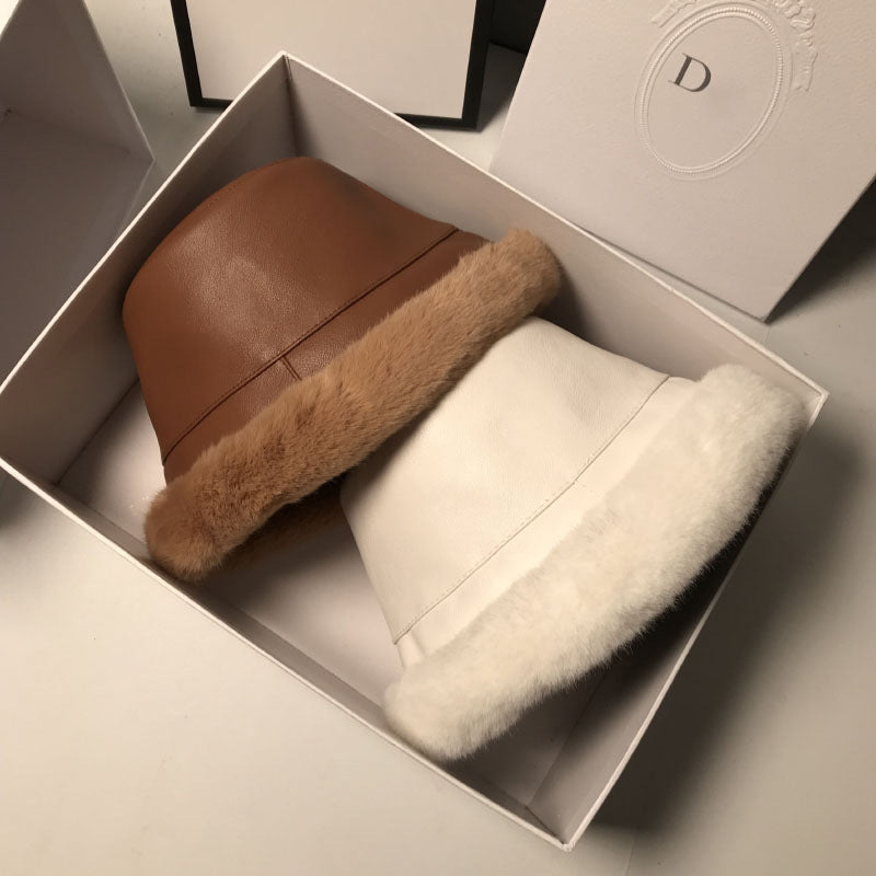 TheCapSpot - Leather Plush Hat