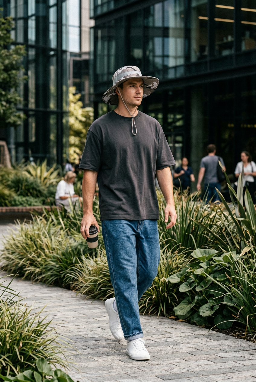 Newsome Camouflage Polyester Bucket Hat