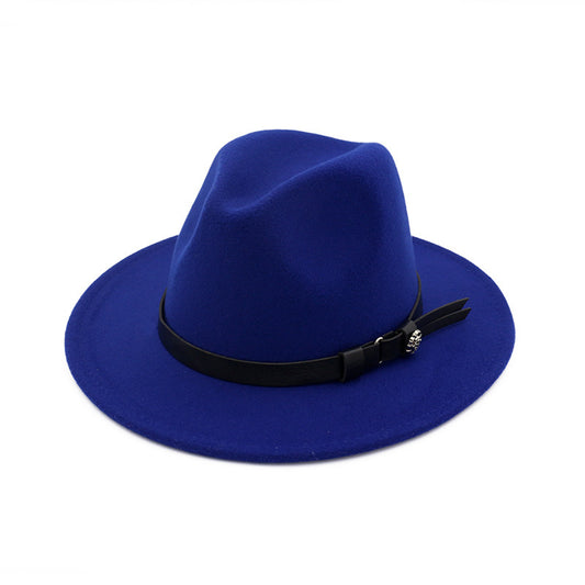 Jazz Flat Brim Felt Straight Brim Hat
