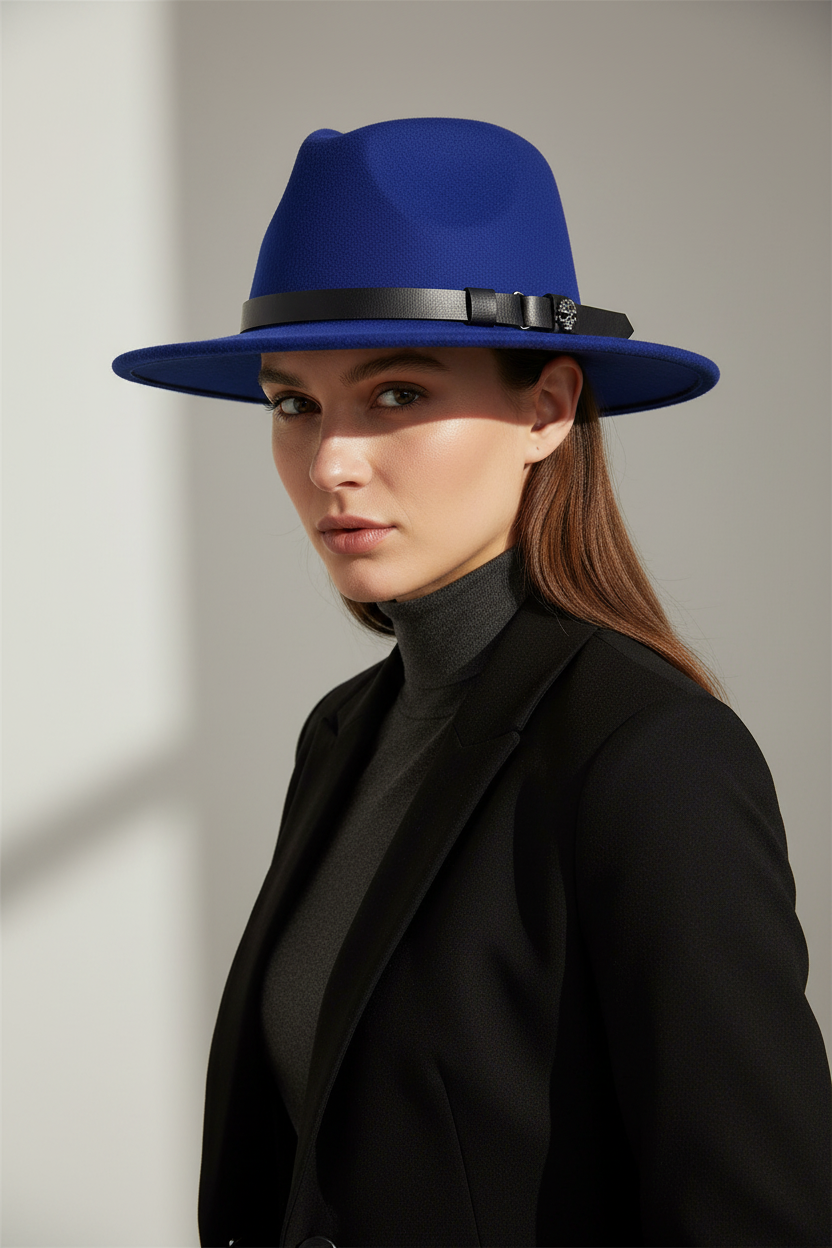 Cunningham Wool Felt Fedora Hat with Band