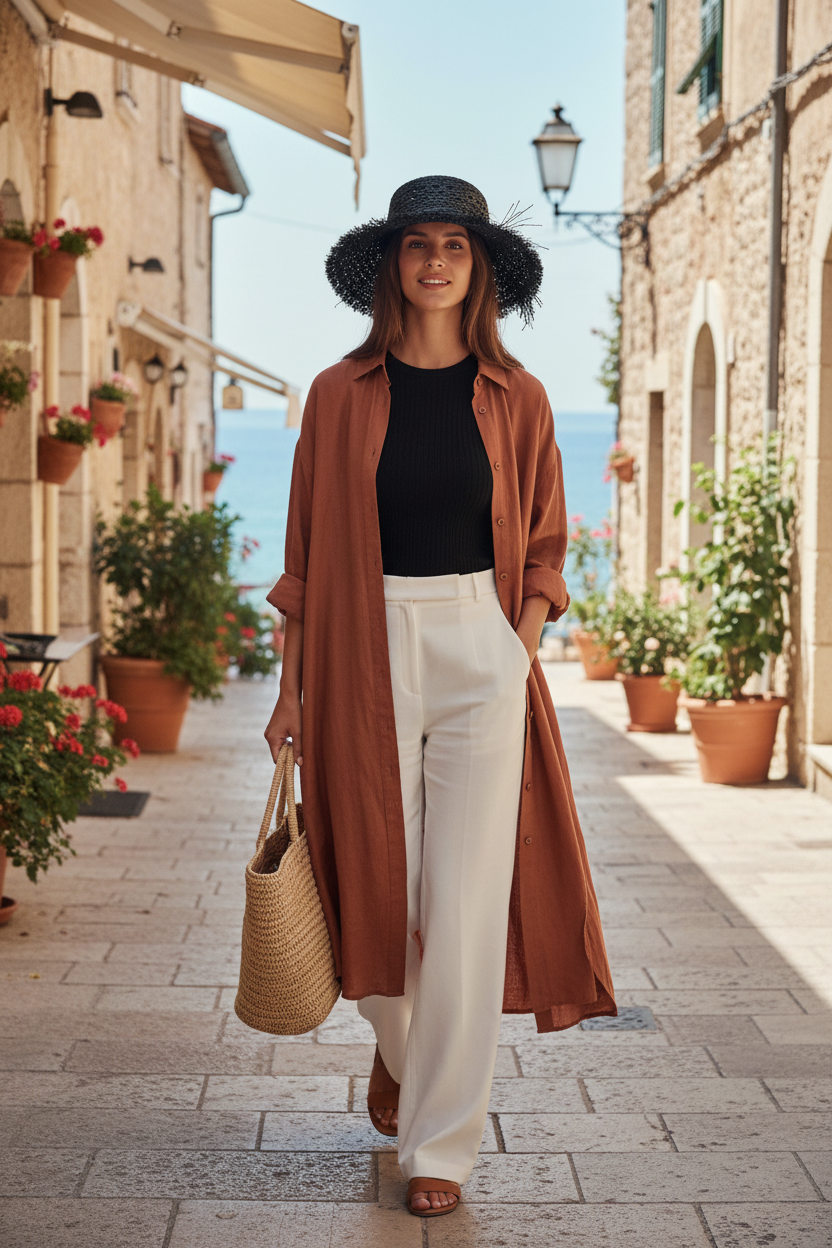 Khaki Raffia Flat Top Beach Straw Hat