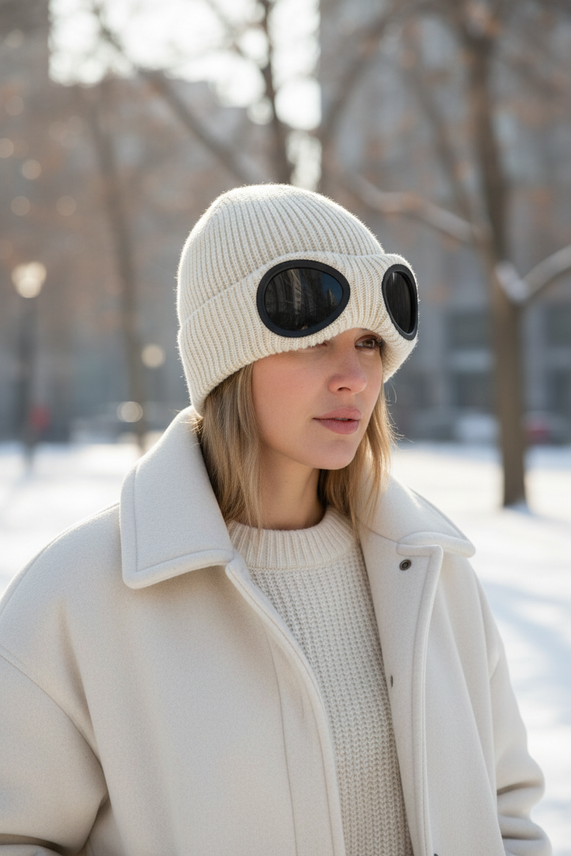 Dakota Windproof Wool Beanie with Glasses