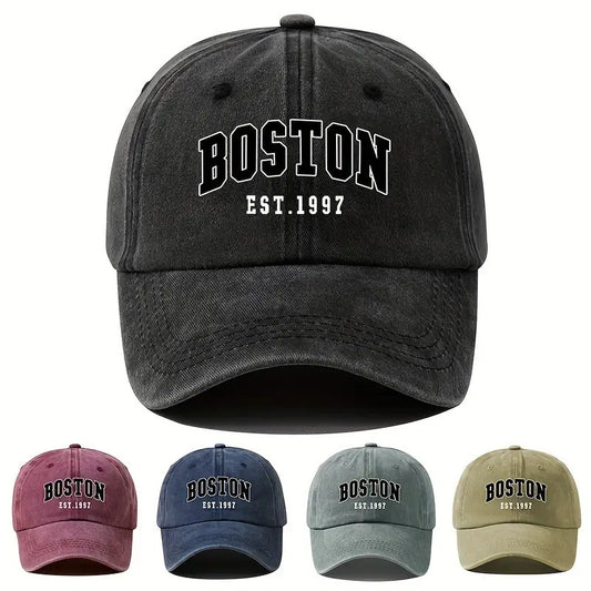 TheCapSpot - Washed Cotton Letter Baseball Cap