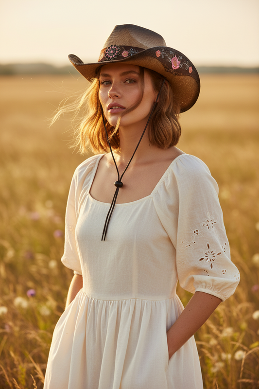 Irving Faux Leather Cowboy Hat – Lightweight, Monochrome, All-Match