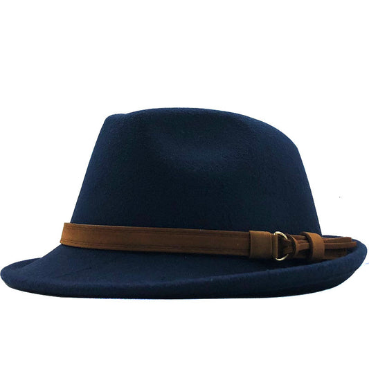European And American Autumn And Winter Woolen Plain Hat