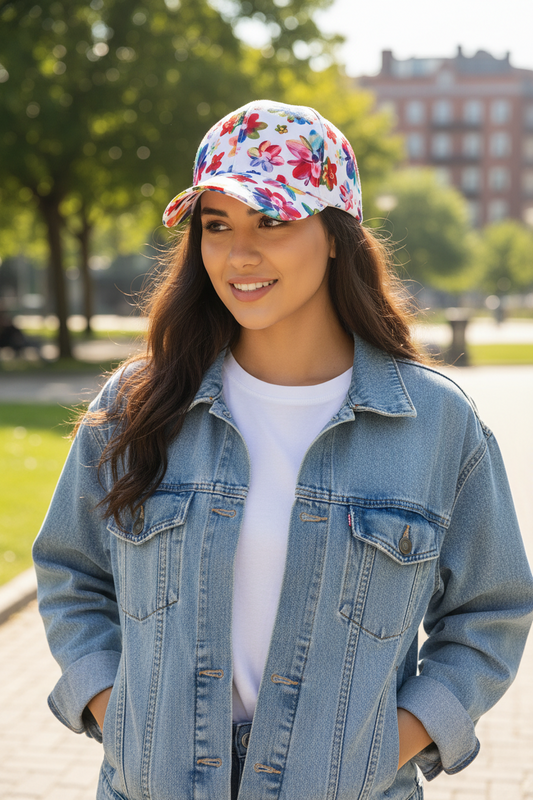 Floral UV Protection Adjustable Baseball Cap