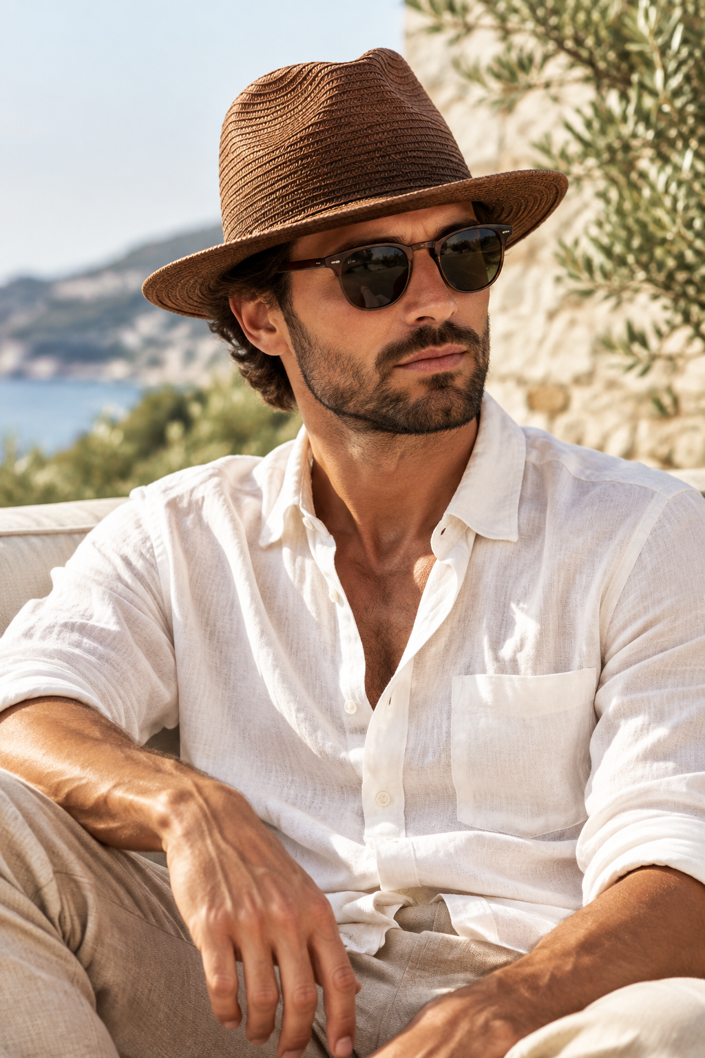 Benson Wide Brim Cashmere Straw Hat – Unisex, Medium