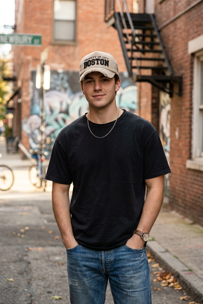 Boston Cotton Baseball Cap | Adjustable Sun Hat