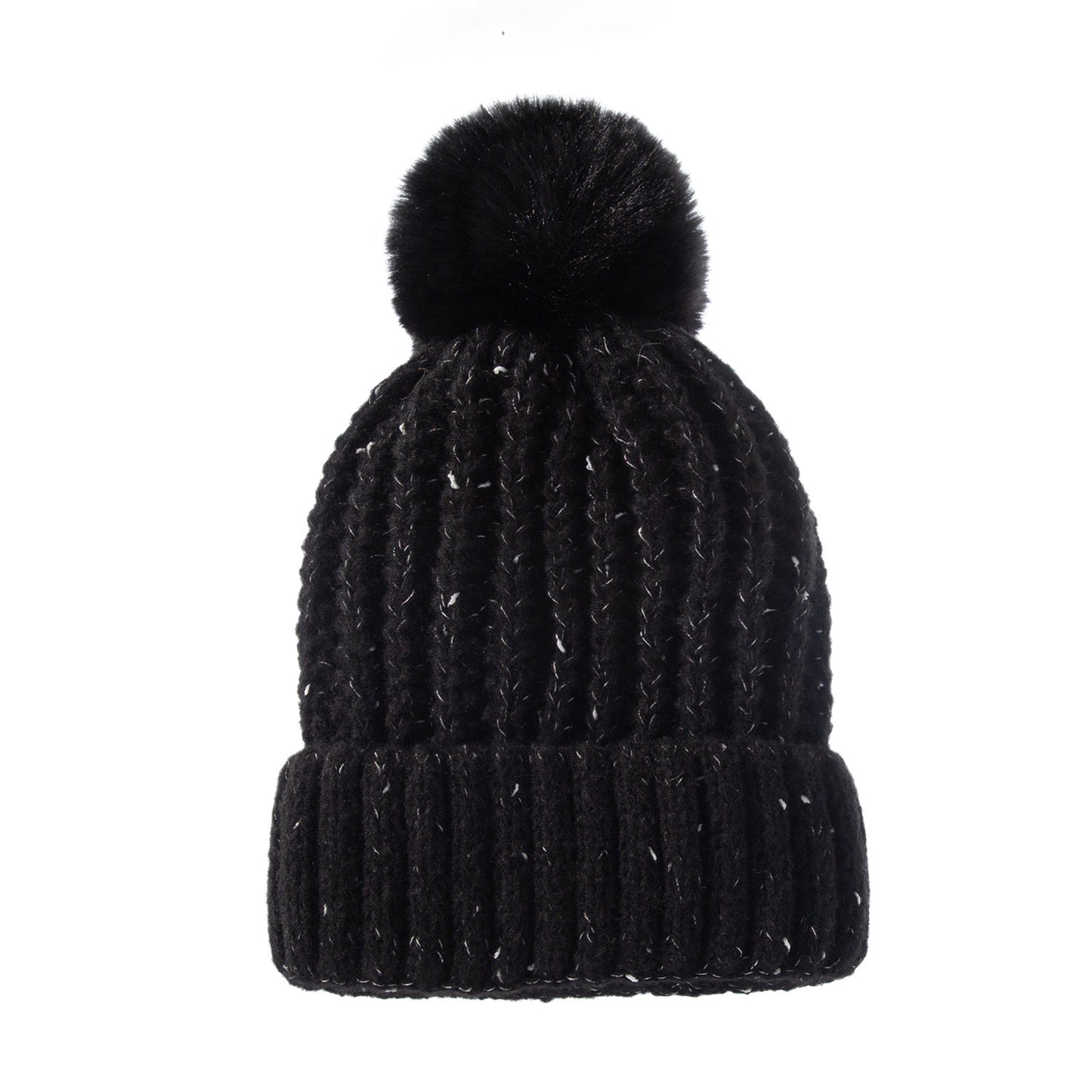 TheCapSpot - Fleece Lined Fur Ball Stocking Cap