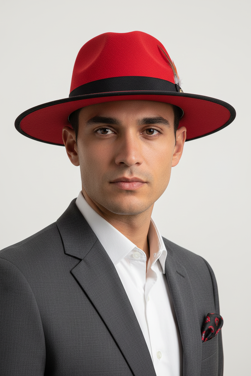 Buss Unisex Felt Fedora Hat with Band – Medium