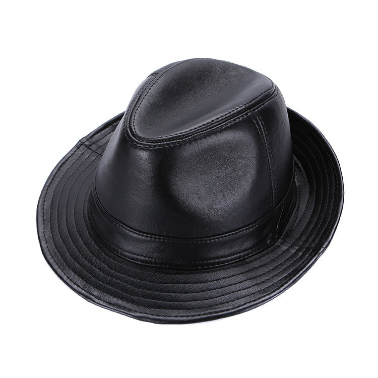 TheCapSpot - Casual Authentic Leather Sheepskin Top Hat