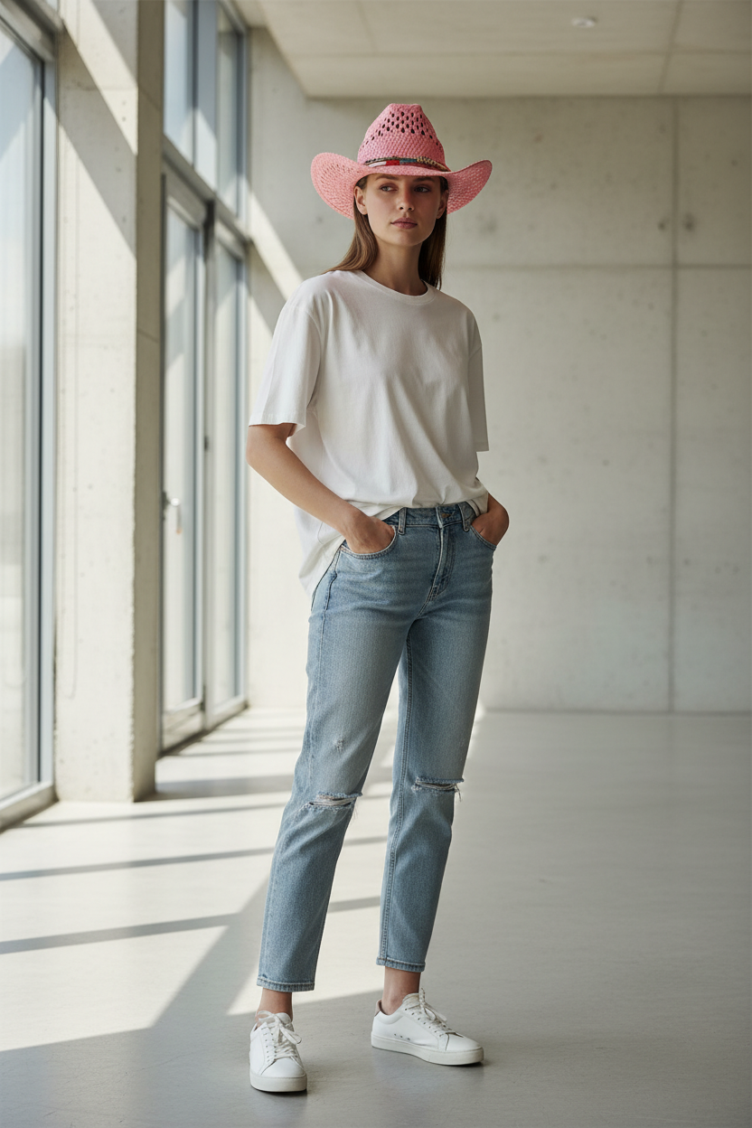 Ellish Wool Cowboy Hat | Pink Bell-Crown Sun Hat