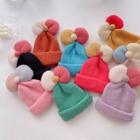 Children Princess Bow Knitted Woolen Hat
